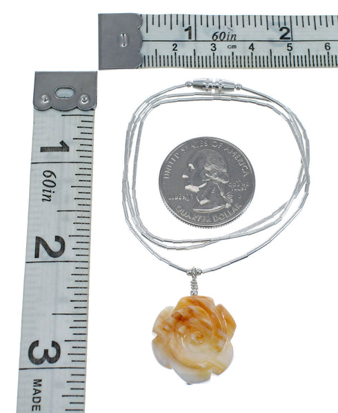 Liquid Silver Native American Oyster Shell Bead Necklace JX126754